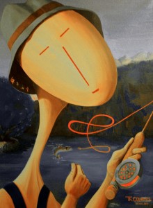Le Pêcheur, 2001, Huile sur toile (73x54cm)